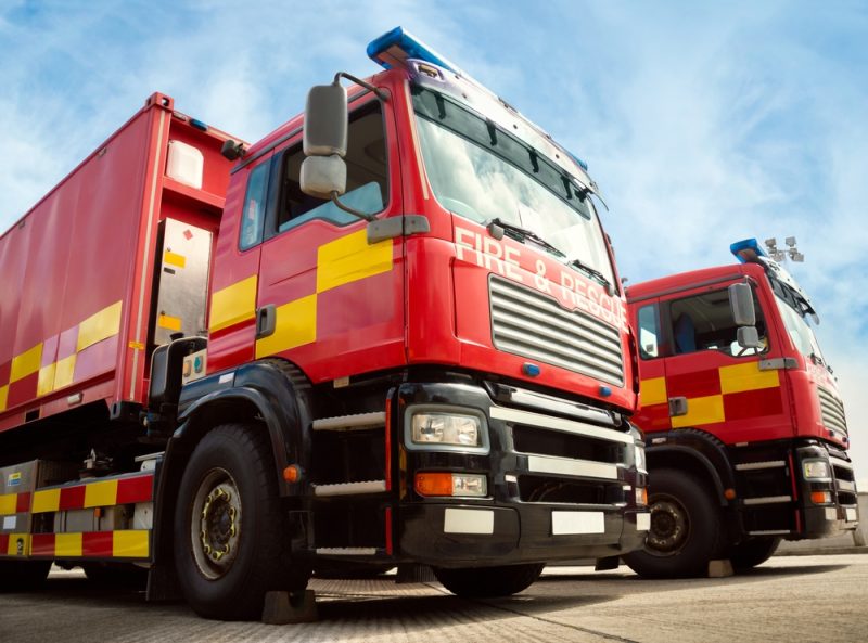 Fire,Truck,Emergency,Service,Vehicles.,Two,Red,Fire,Engines,Are
