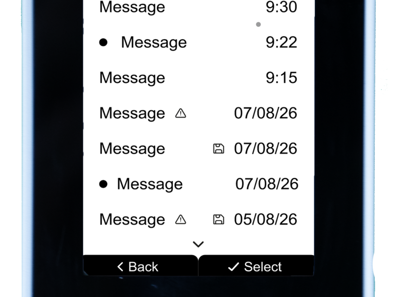 Evolve Pager Front Message Menu