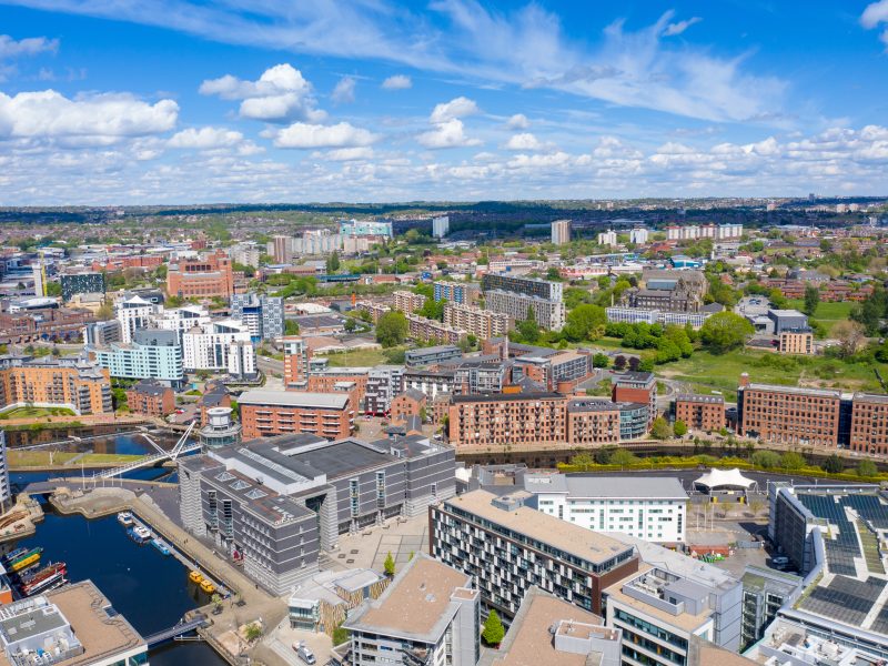 Aerial,Photo,Of,The,Leeds,City,Centre,Showing,The,Area